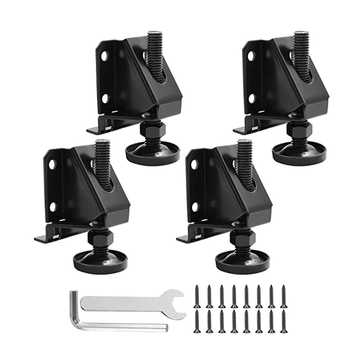 Heavy Duty Adjustable Furniture With Mounting Screws, Wrench, Adjustable Height for Table and Workbenches Four Pack