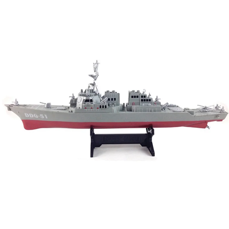 Modelo de barco destructor de misiles guiado 3X estático con soporte de exhibición modelo de buque de guerra DIY educativo
