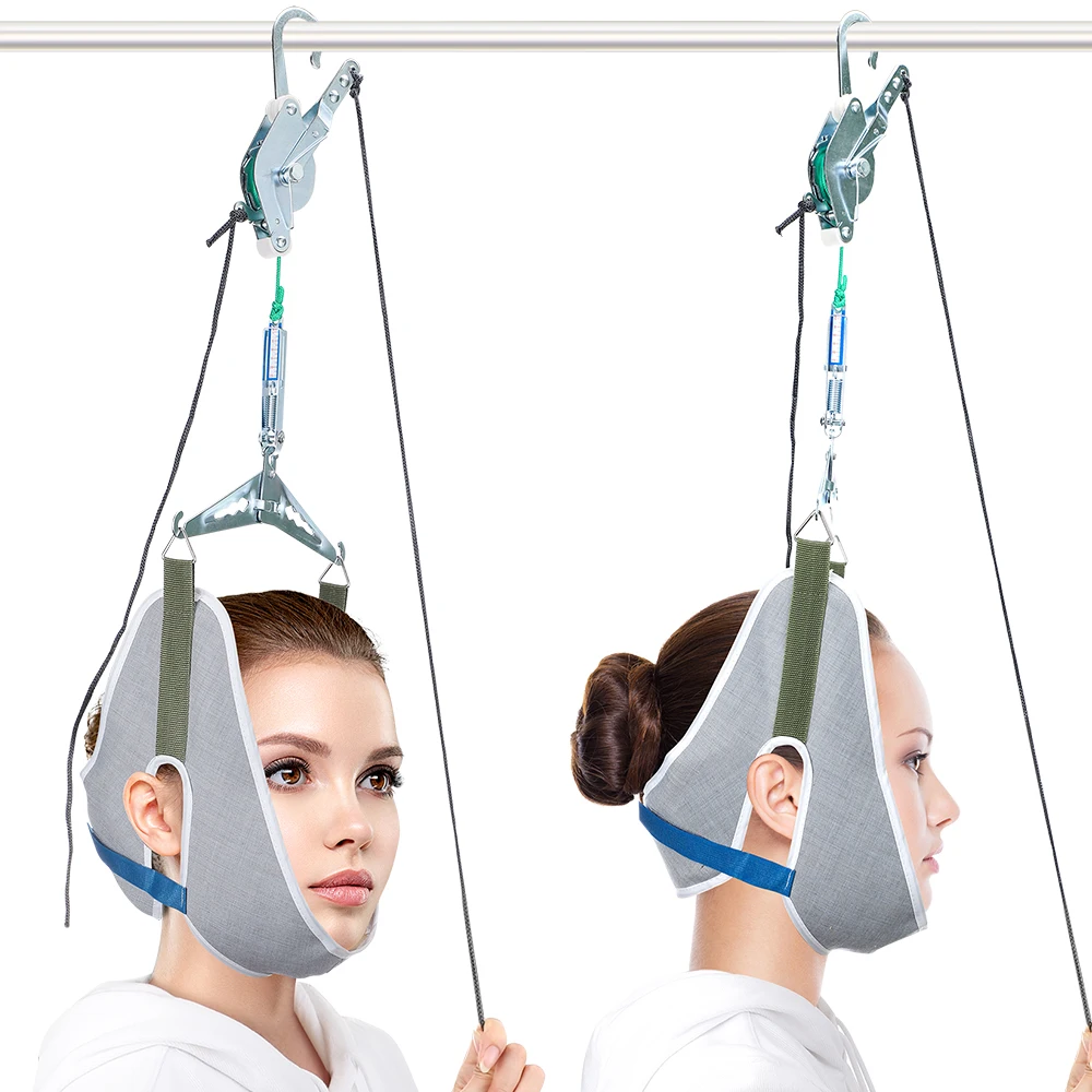 Hanging Neck Traction Kit Adjustable Cervical Traction Device Chiropractic Neck Correction Stretcher Rehabilitation Supplies