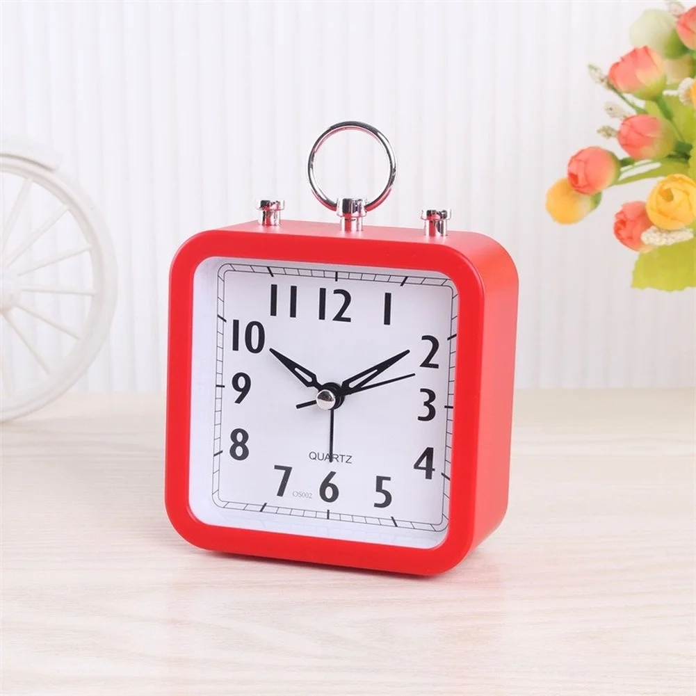 Modern Minimalist Table Clock with Silent Sweep Movement and Loud Beeping Alarm for Students Battery Operated AA Powered