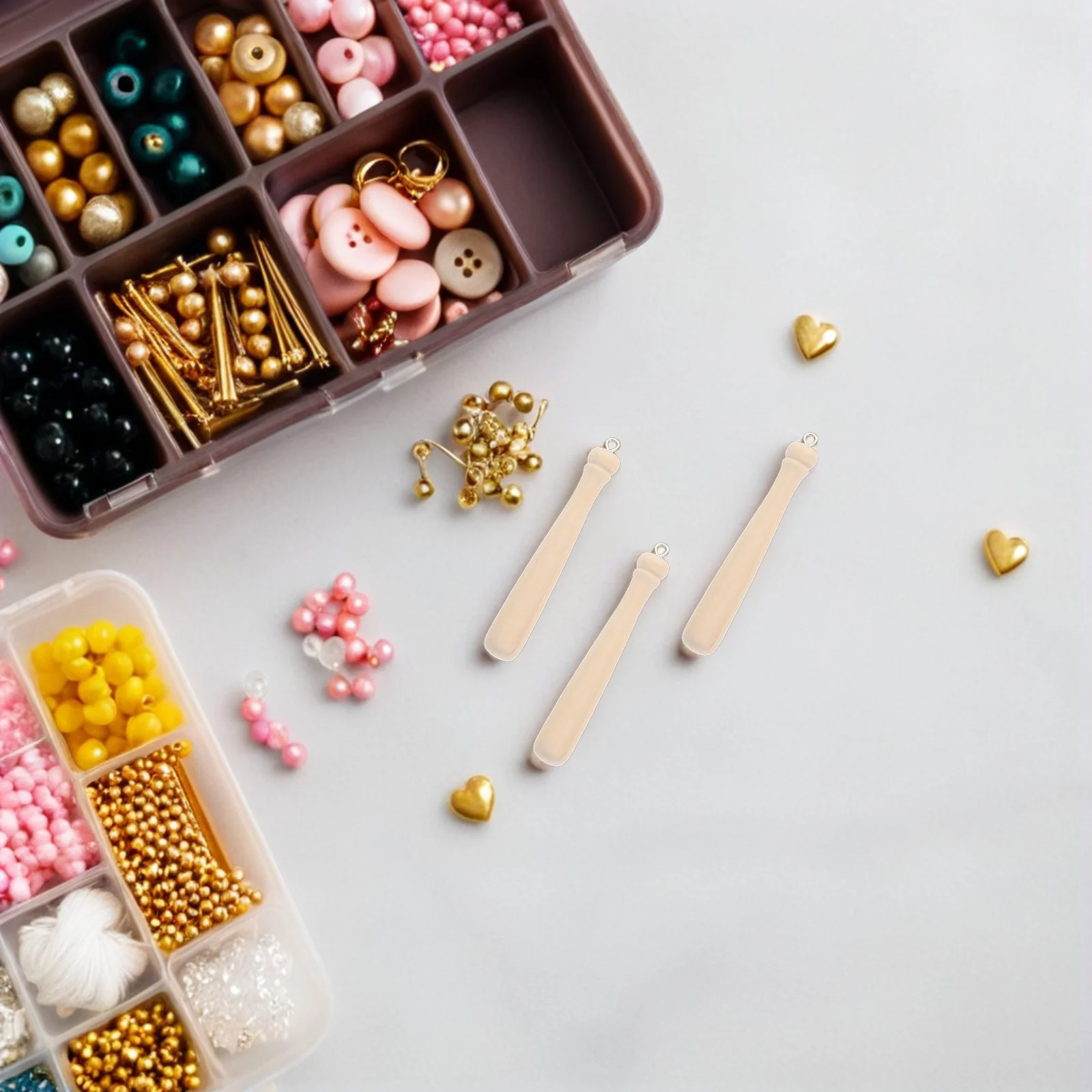 

25pcs Baseball Bat Keychain: Mini Wooden Bats Bulk For Diy Jewelry Making Sports Charm Pendant Decor, Keychain Charms, Baseball