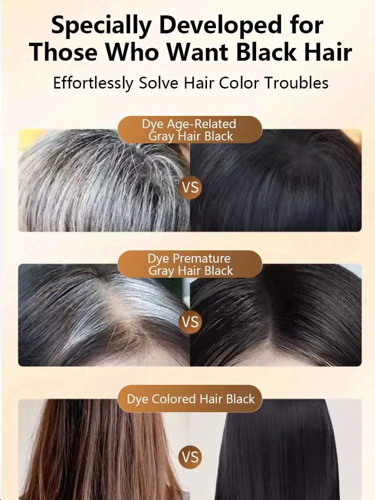 Schnelles Haarfärbeshampoo 3 in 1 Sofortfärbeshampoo Grau-Weiß-Abdeckung Natürliche Pflanzliche Schnellfärbung Langanhaltendes Färbeshampoo – Detail 4