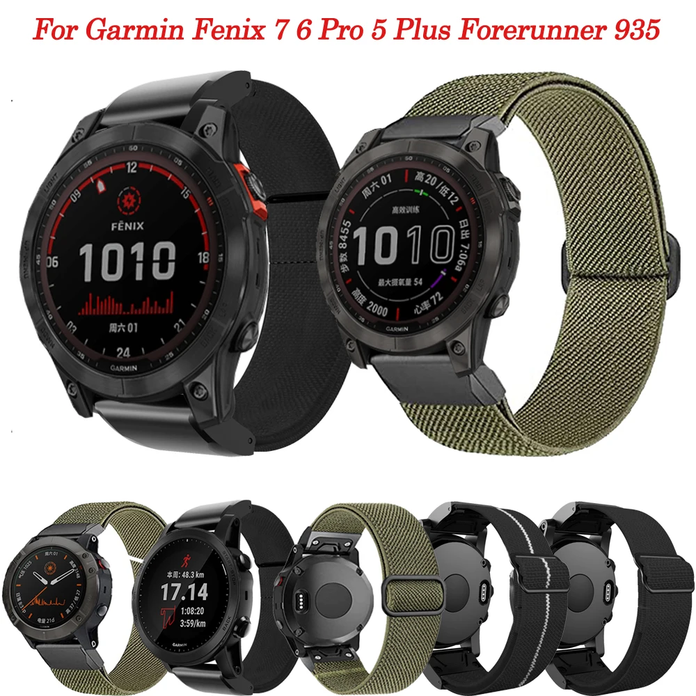 

Nylon Braid 22mm Smart Watch Band Straps For Garmin Fenix 7 6 Pro 5 Plus Forerunner 935 Quick Release Wristbands Bracelet Correa