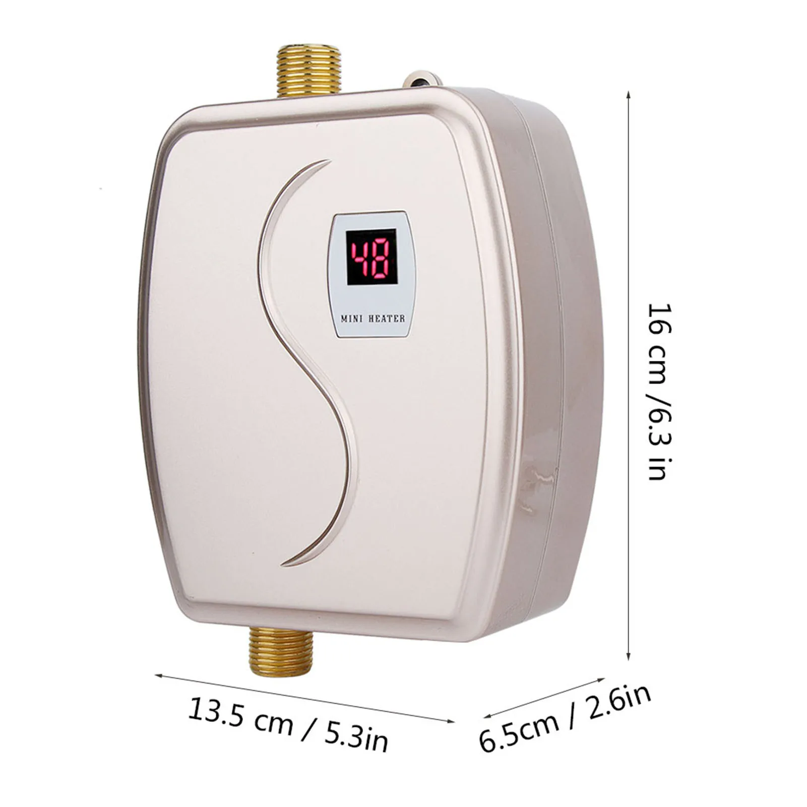 Instant Water Heater,3800W Mini Electric Tankless Hot Water Heater,Durable,Elegant and Fashionable for Bathroom Kitchen Washing