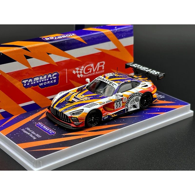 TW In Stock 1:64 AMGGT3 GMR Racing 24 Hours Of SPA 2022 Diecast Diorama Car Model Collection Miniature Toys Tarmac Works