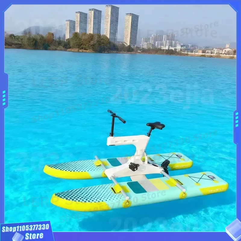 Inflatable Floating Pedal Bicycle for Bike Water Play Equipment for Residential Use-Pedal Bike Boat for Sea Water Riding