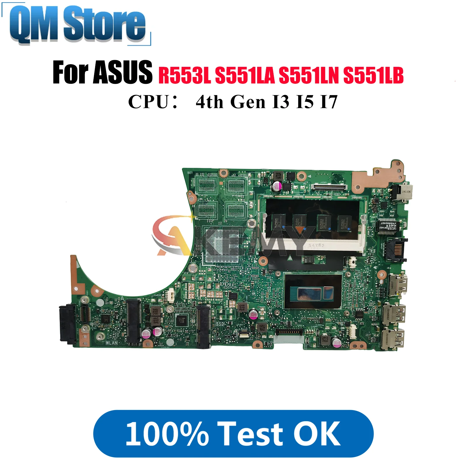 

S551LA Материнская плата для ноутбука ASUS VivoBook S551LA S551LN S551LB R553L S551L Материнская плата для ноутбука с процессором I3 I5 I7 100% тест в порядке