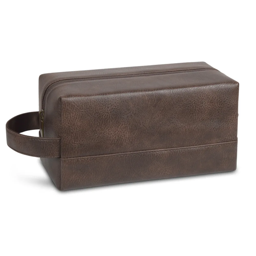 PU leather wash bag large capacity men's skin care product storage bag portable travel wash bag