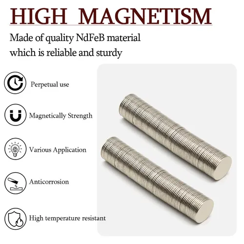 Imagen 2 del producto Imán de neodimio redondo súper fuerte de 15mm x 1mm imanes potentes N35 pequeño imán magnético permanente para refrigerador NdfeB 15x1