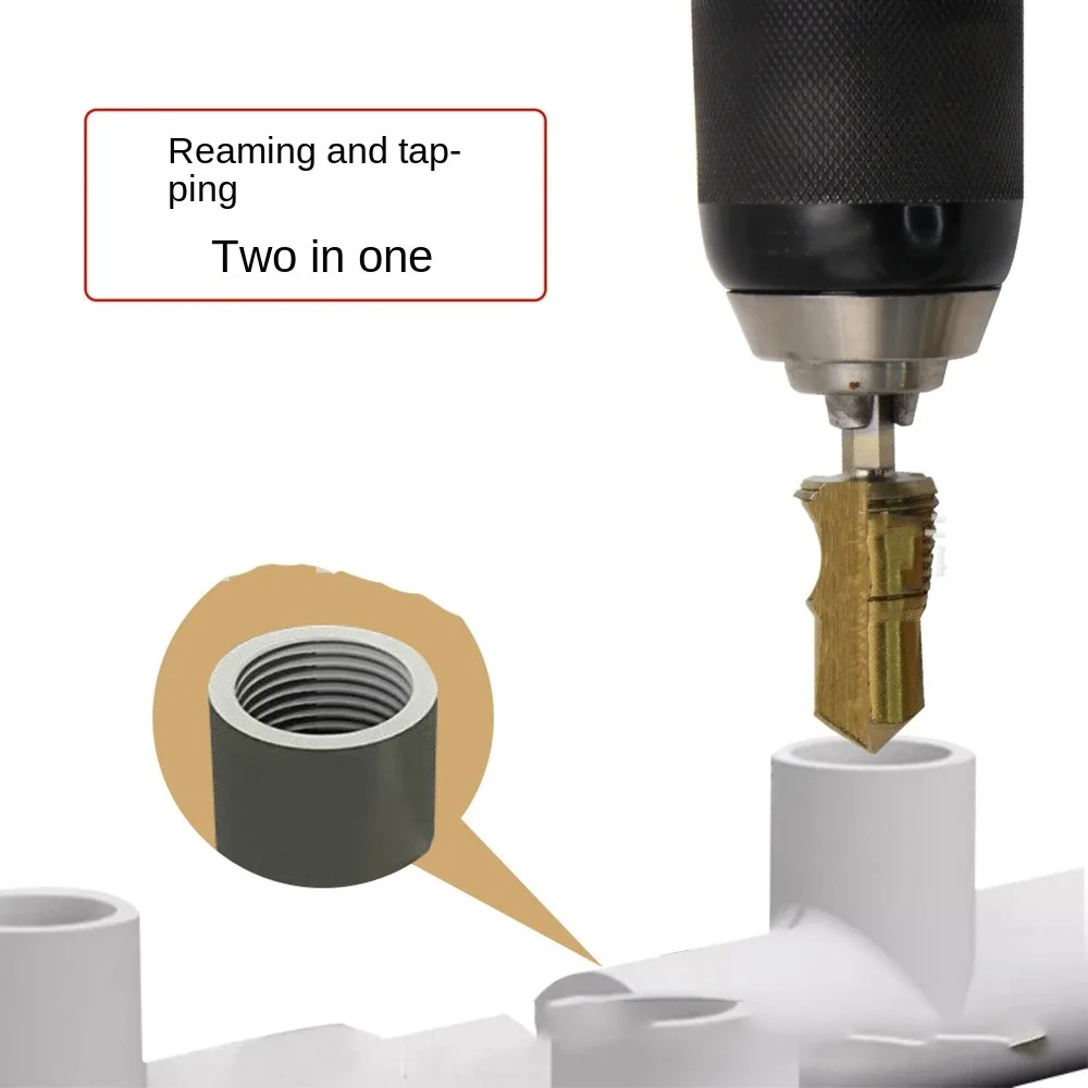 

2pcs /set 4/6 point PPR Water Pipe Drill Bit Hexagonal Handle Punching Step Drilling No Slipping Hole Opening