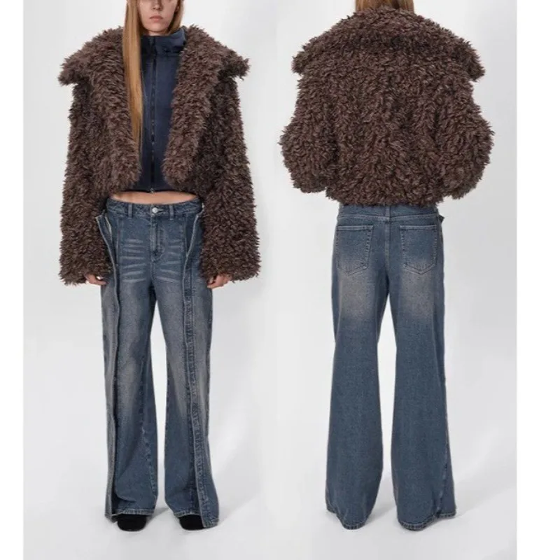 

Fur Jacket Women's 2025 Top Winter New Small Fluffy Foreign Style Big Lapel Collar Horn Buckle Short Coat