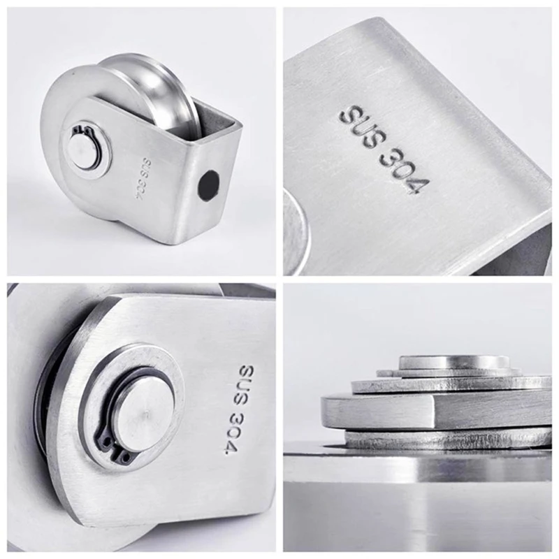 Wheel Pulley 304 Stainless Steel Track Wheel Loading 660lb Capacity