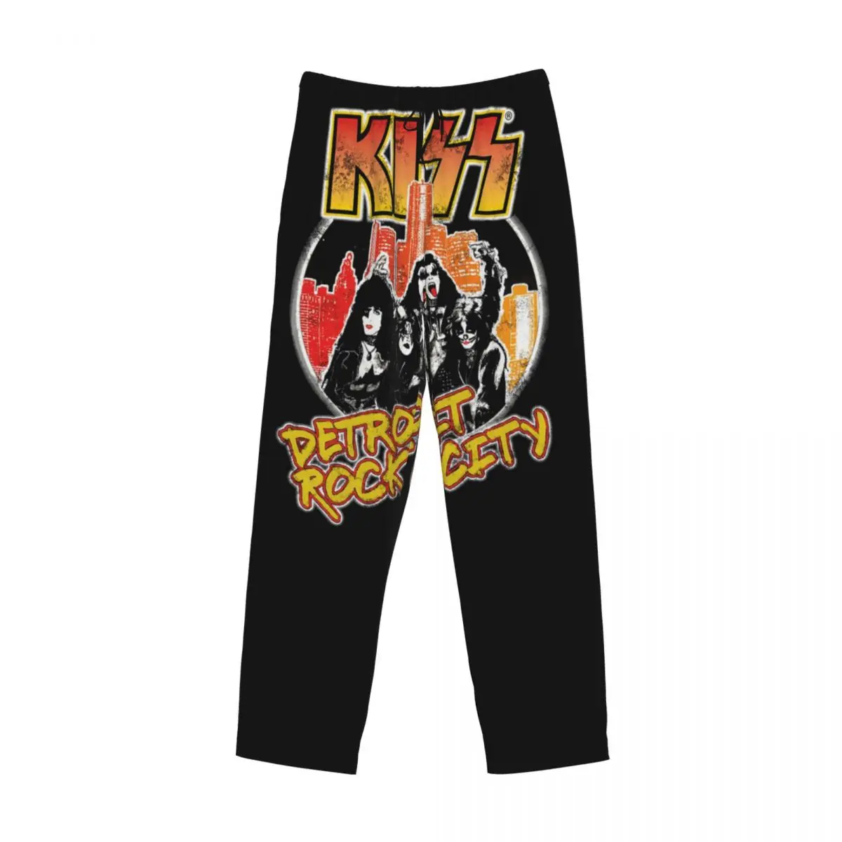 Calças de pijama masculinas com estampa personalizada K-Kisses Metal Detroit Rock City Calças de dormir com bolsos