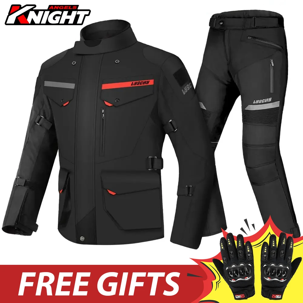 

Men's Motorcycle Jacket Pants Suit Waterproof Motocross Jacket Moto Riding Jacket Motorbike Jacket Wear-resistant Racing Clothes
