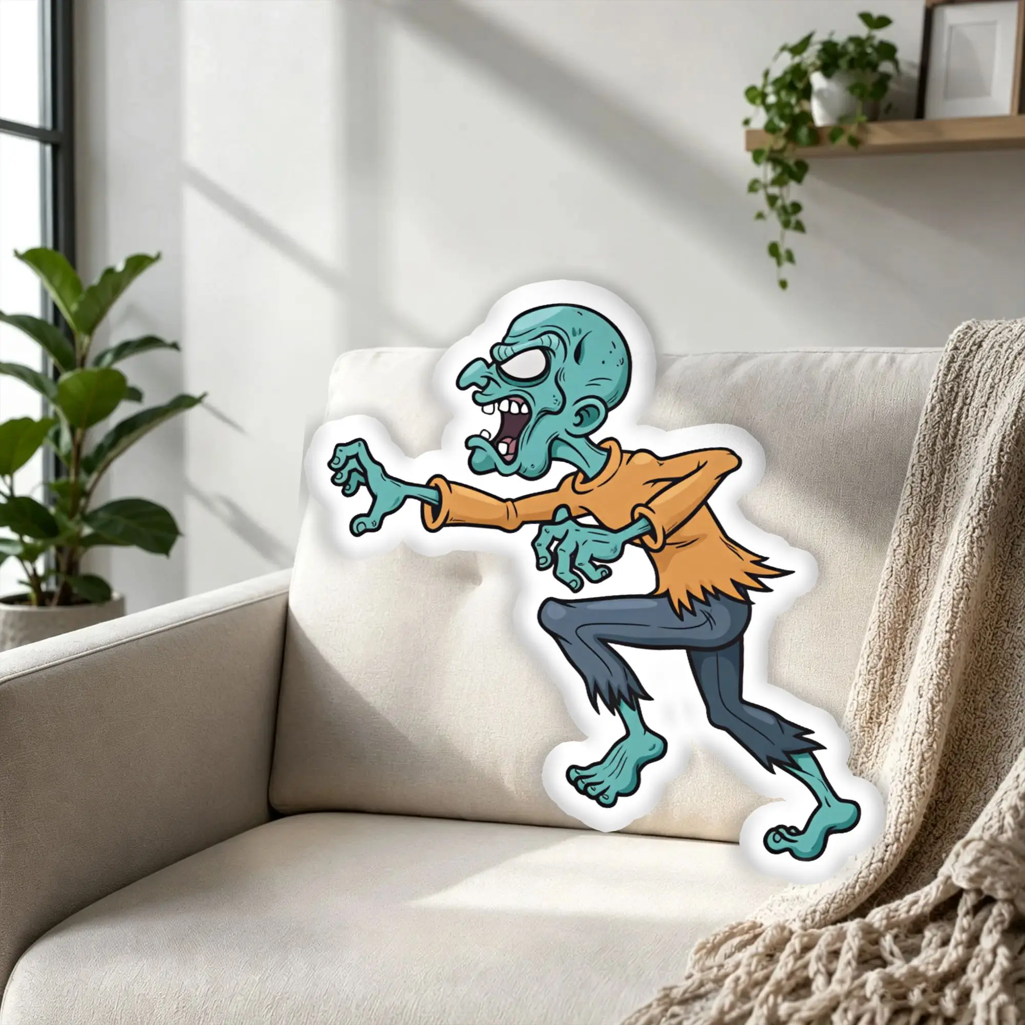 Custom Z-Zombies Hot Game Pillow Scary Funny Velvet Cushion DIY Throw Pillows For Sofa