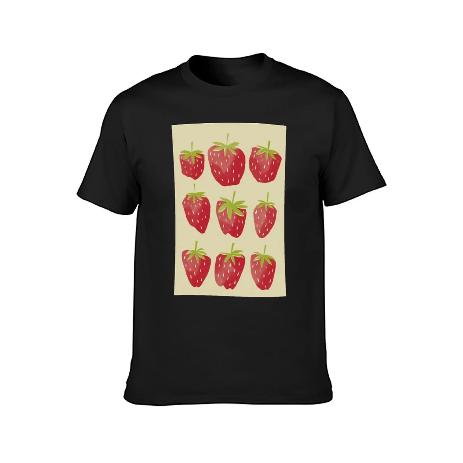 Gourmet strawberries T-Shirt oversized korean fashion men t shirts