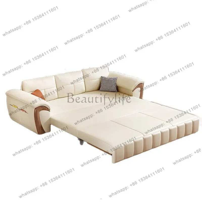 03. Massivholz-Sofa, verwandelbar in ein Bett, teleskopierbar, für Wohnzimmer, zum Sitzen und Schlafen, doppelt nutzbar, faltbar.
