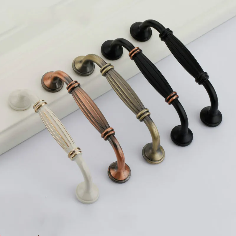 American Style Black Kitchen Wine Cabinet Door Handle Ivory Green Bronze Wardrobe Drawer Knob Single Hole Furniture Hardware