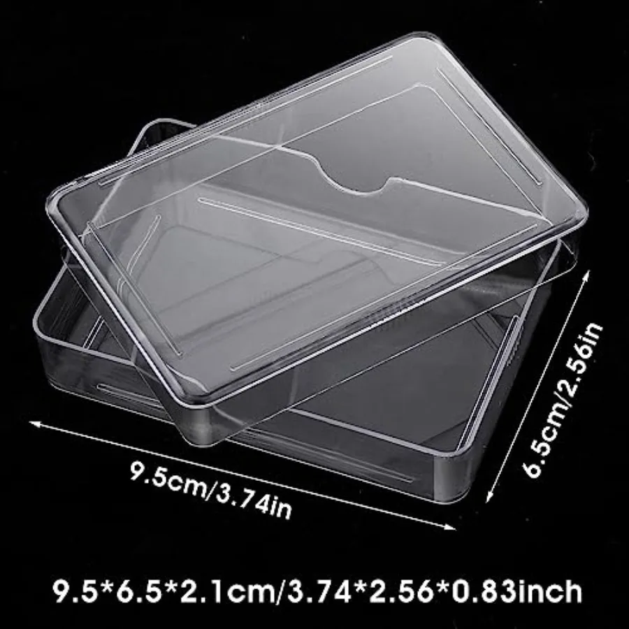 6 Pieces Clear Playing Card Boxes Playing Card Case Snaps Closed Card Holder Organizer Plastic Card Deck for Gaming Cards Busin