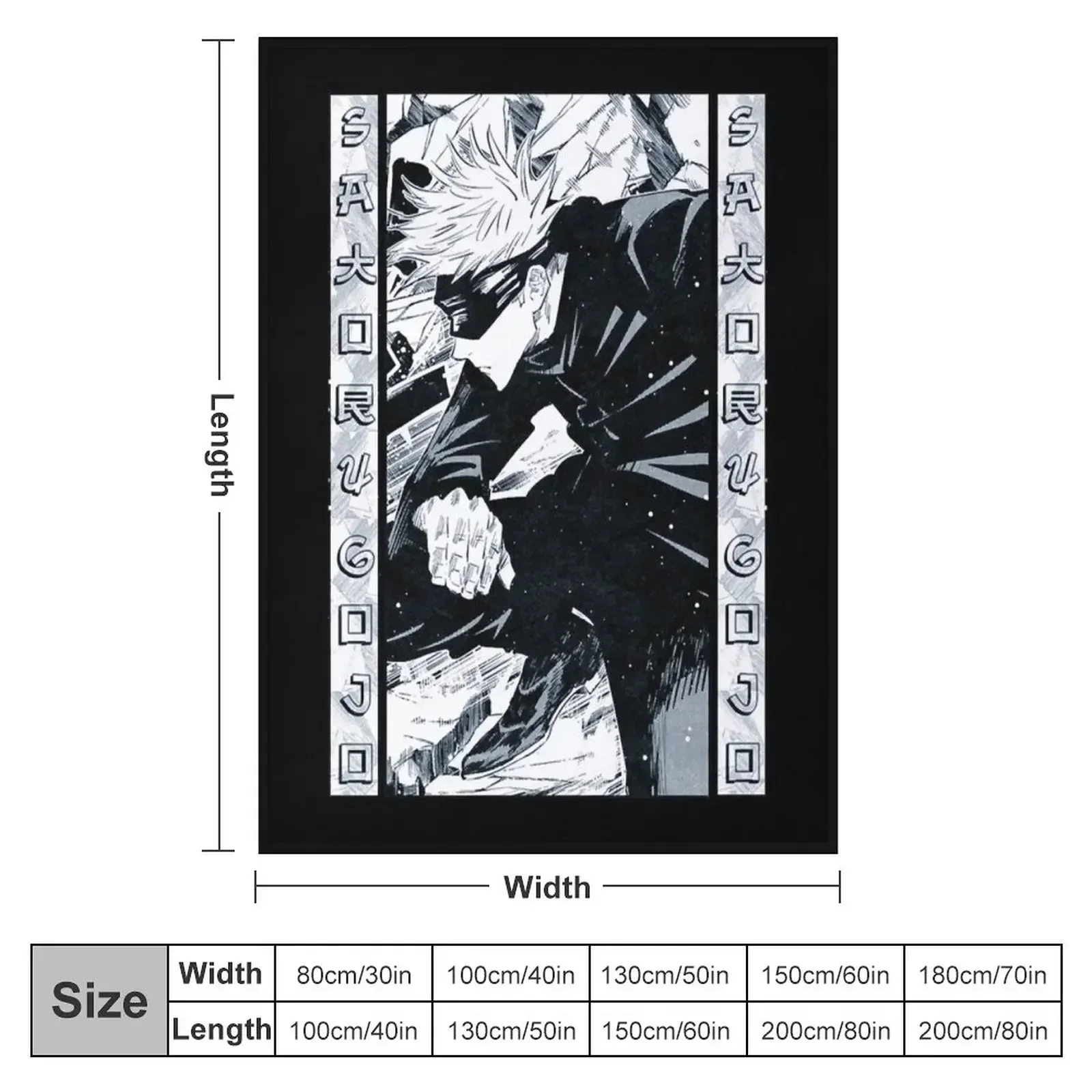 Satoru Gojo Manga Panel Artwork Throw Blanket Large Blankets For Bed Bed covers Plaid Blankets