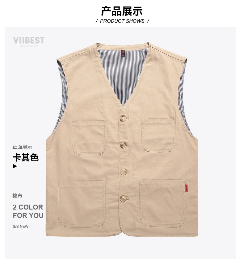 Men's Casual Denim Cotton Utility Vest Button Up Outdoor Pocketed Waistcoat Men Casual Slim Fit Sleeveless Jacket Vests Clothing 14 S152e7736f9794acd9182f061103a5cbf0