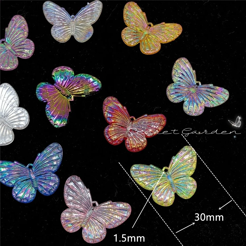 15pcs 30mm Acrylic Mini Butterfly Charms Beads For Jewelry Making DIY Necklace Pendant Jewelry Accessories