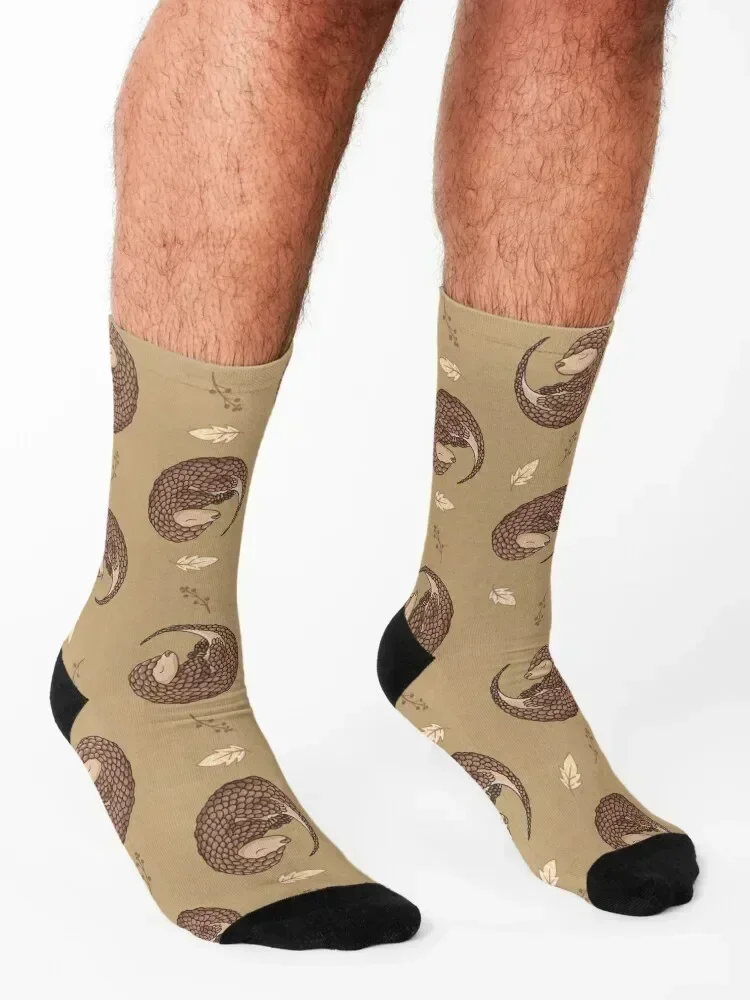 Cute pangolin pattern Socks sports stockings winter gifts Toe sports new year Socks Women Men's