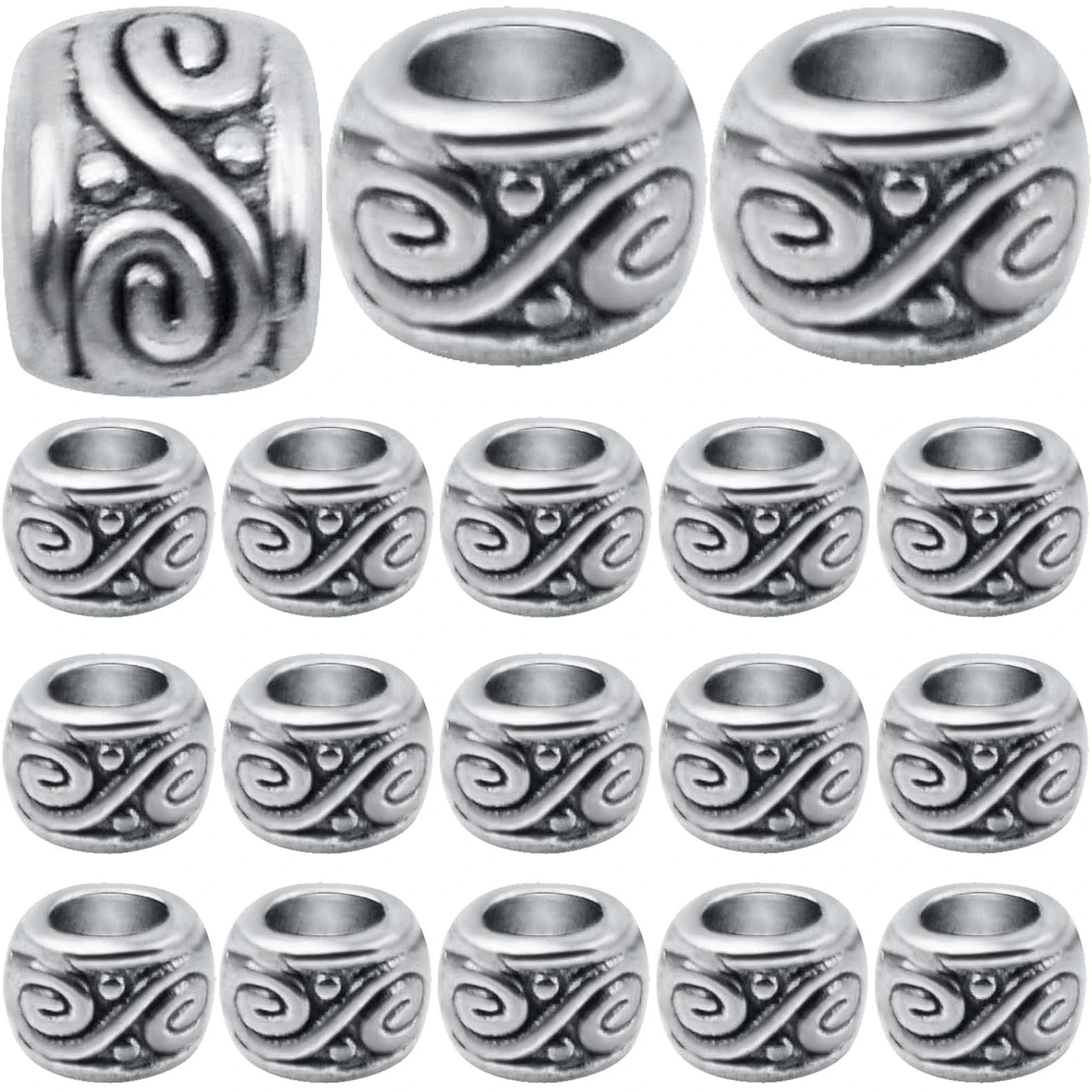 

100 шт. бусин-разделителей с большим отверстием в европейском стиле, рондели, рассыпные бусины, аксессуары для изготовления браслетов и ожерелий своими руками для взрослых