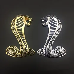 3D Metal Snake Cobra Logo Badge Emblem Car Sticker For Ford Mustang Cobra Shelby GT500 GT350 Auto Decoration Accessories