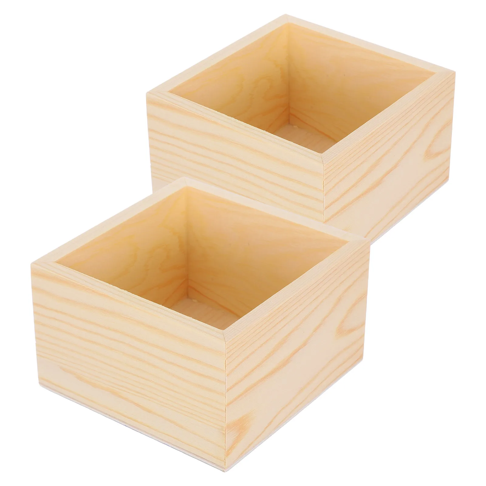 2 قطعة صندوق خشبي بدون غطاء حامل حلوى الزفاف منظم مكتب صغير مجوهرات حقيبة للتخزين حاوية عملة خشب متين