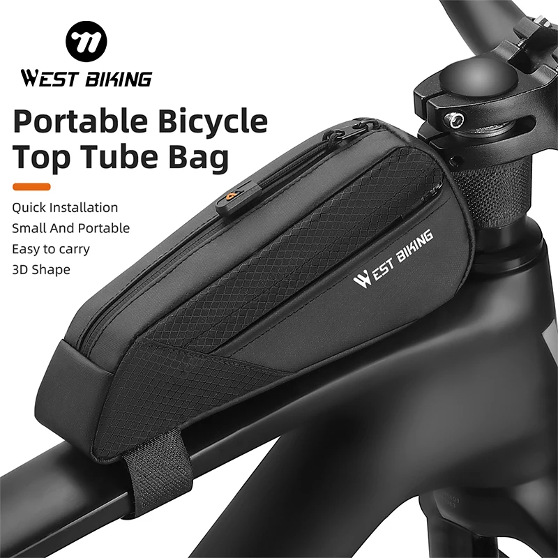 

WEST BIKING Portable Bike Front Top Tube Bag Triangle Narrow Bicycle Frame Bag MTB Road Bike Tools Bag Pannier Bike Accessories