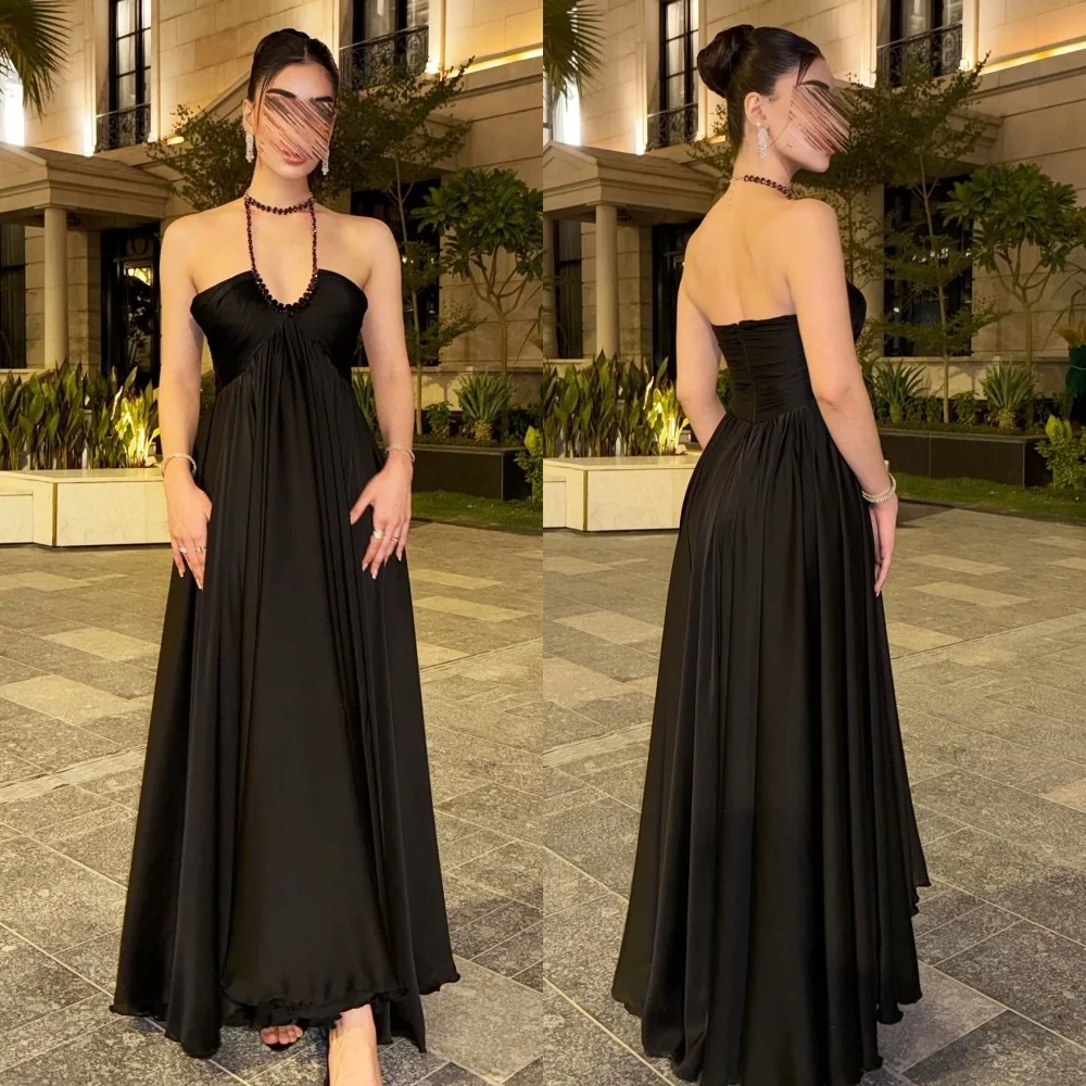 

Женское вечернее классическое вечернее платье высокого качества по индивидуальному заказу, блестящие трапециевидные платья на заказ, очаровательные черные длинные платья