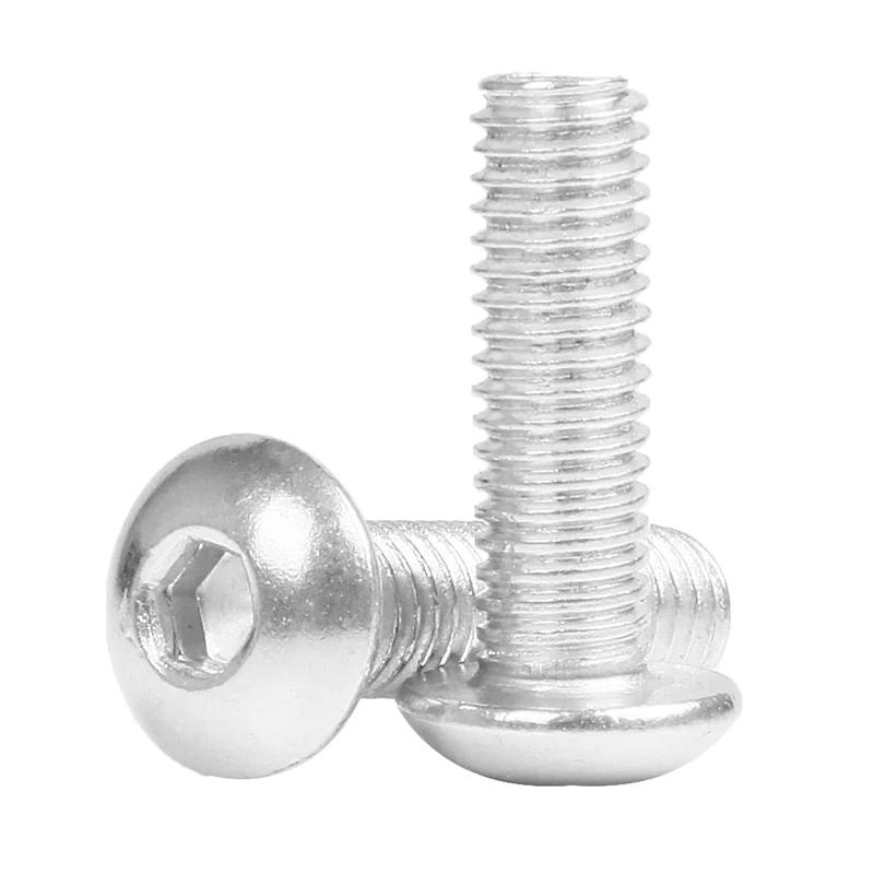 Aluminium 6063 ISO7380 Hex Hexagon Socket Button Head Screws Half Round Pan M2 M2.5 M3 M4 M5 M6