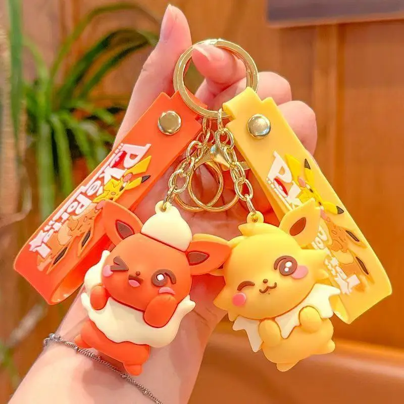 

New model Pikachu Keychain Anime Cute Figure Fashion Keyring Pendent Car Key Accessories Doll Toy Xmas for