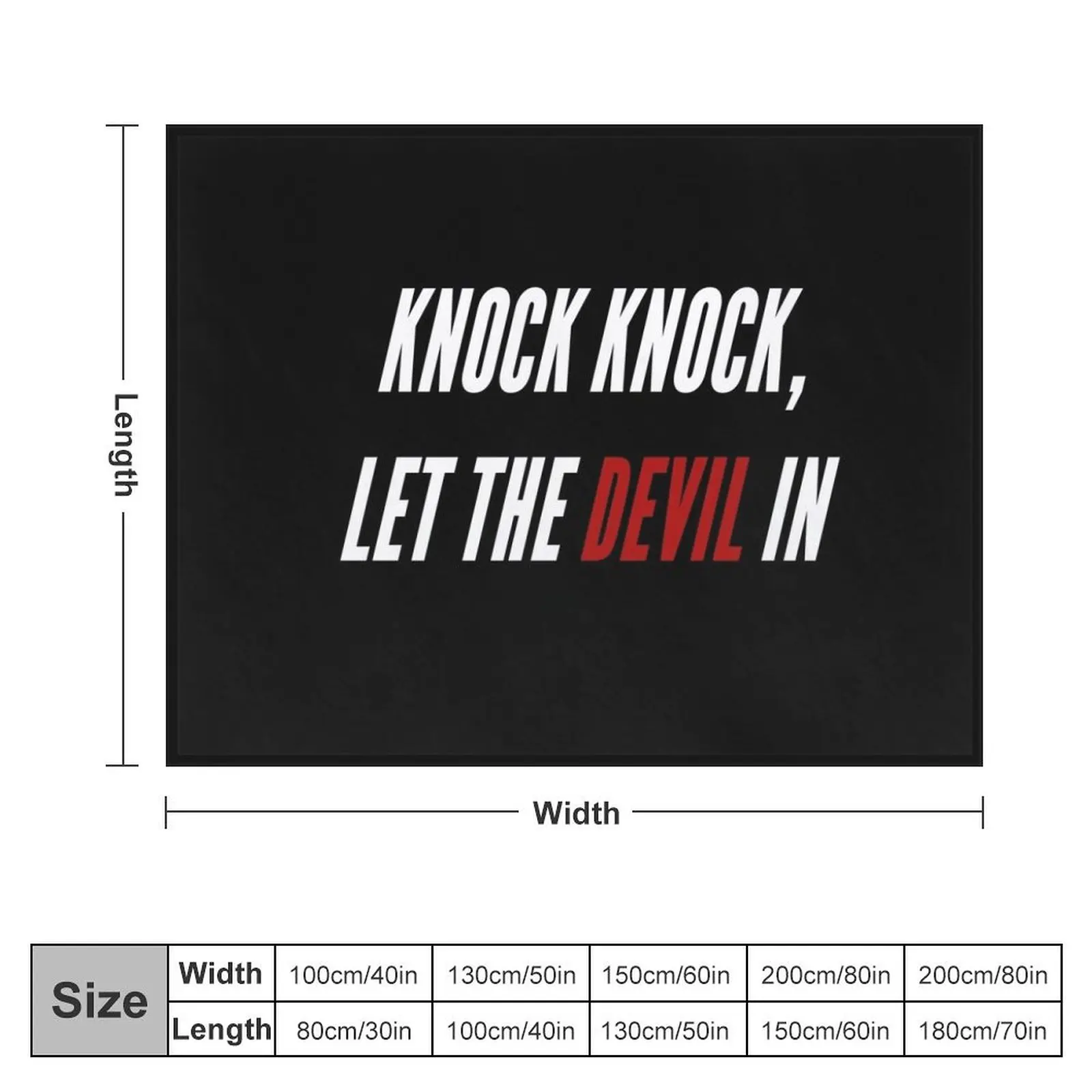 Knock Knock, Let The Devil In (White & Red Font) Throw Blanket cosplay anime Travel Blankets