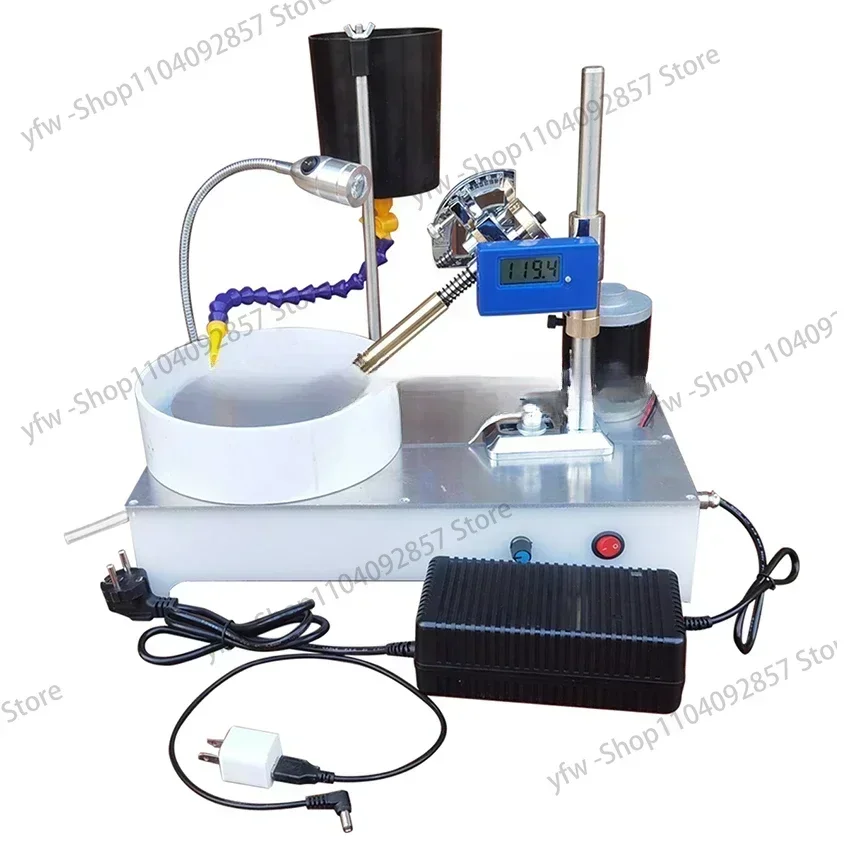 Polishing Machine Polisher Flat Grinder Lapidary Machine 120W 2800RPM Gemstone Grinding Faceting Machine Faceted Jewelry