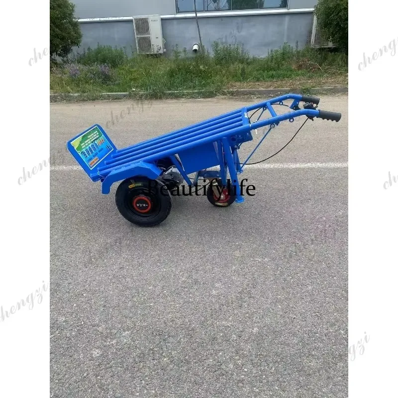 E182 Electric tiger cart, handcart, moving cart, transport cart for construction sites, small cart, household and agricultural u