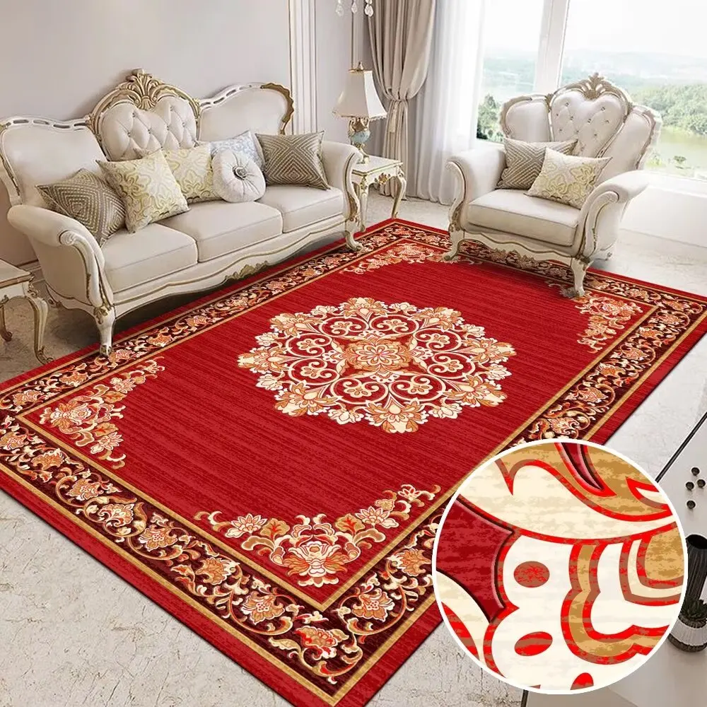 

European Persian Mia Carpet for Living Room Large Area Retro Home Decoration Rug Hotel Lobby Lounge Decor Non-slip Floor Mat