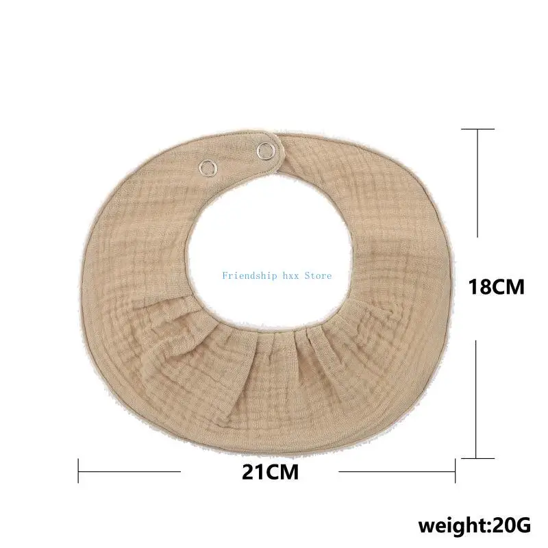 F1CB قابل للتعديل المفاجئة زر باندانا وشاح الطفل الموسلين القطن المرايل تغذية ملابس التجشؤ