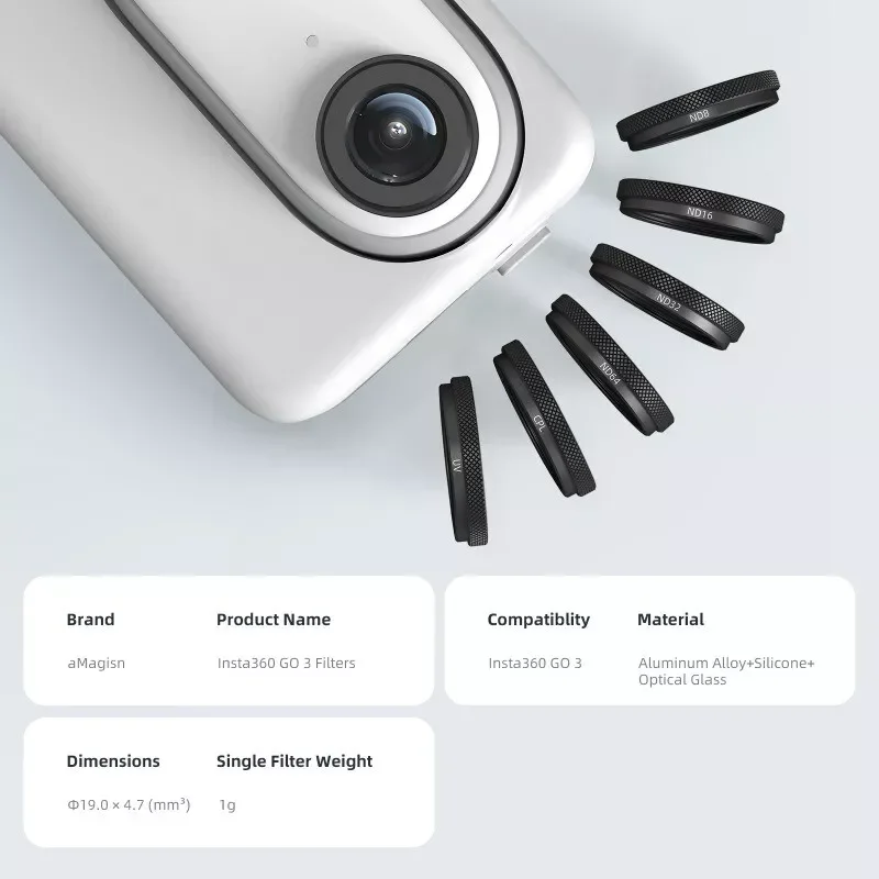 AMagis-Filtro impermeável Sports Camera, Lente protetora Shadowstone, Insta360, GO3S, GO3, GO2