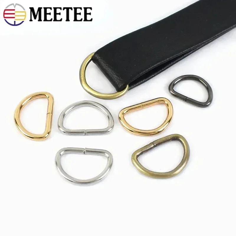 50/100/200Pcs 10/13mm Metal D Ring Buckles for Bag Strap Dog Collar Webbing Adjust Hook Clasp Connection Loops DIY Accessories