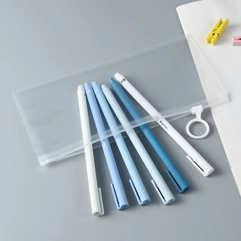 TETP 50Pcs Transparent Bag With Pull Tab Home Paintbrush Pen Stationery Accessories Storage Travel Sock Packaging Resealable