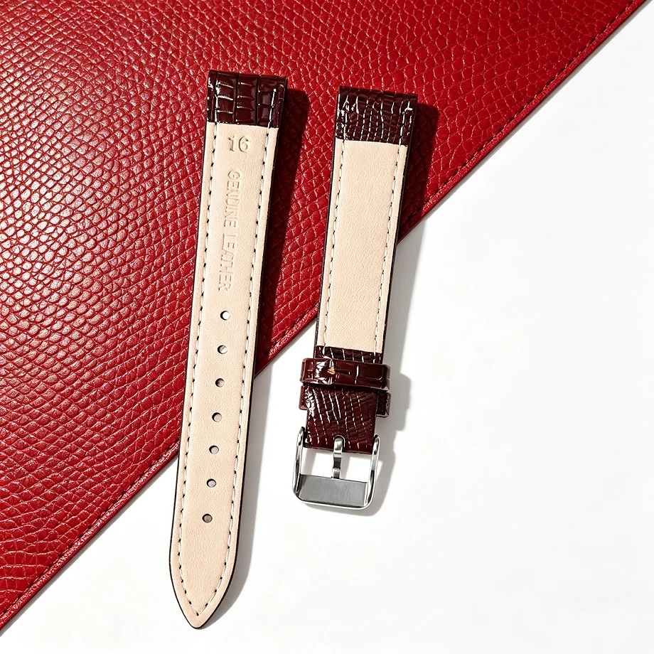 *New style* Watch strap Lizard Grain Slim Leather  For Women12mm 14mm 16mm 18mm 20mmWatch Accessories High Quality Lizard