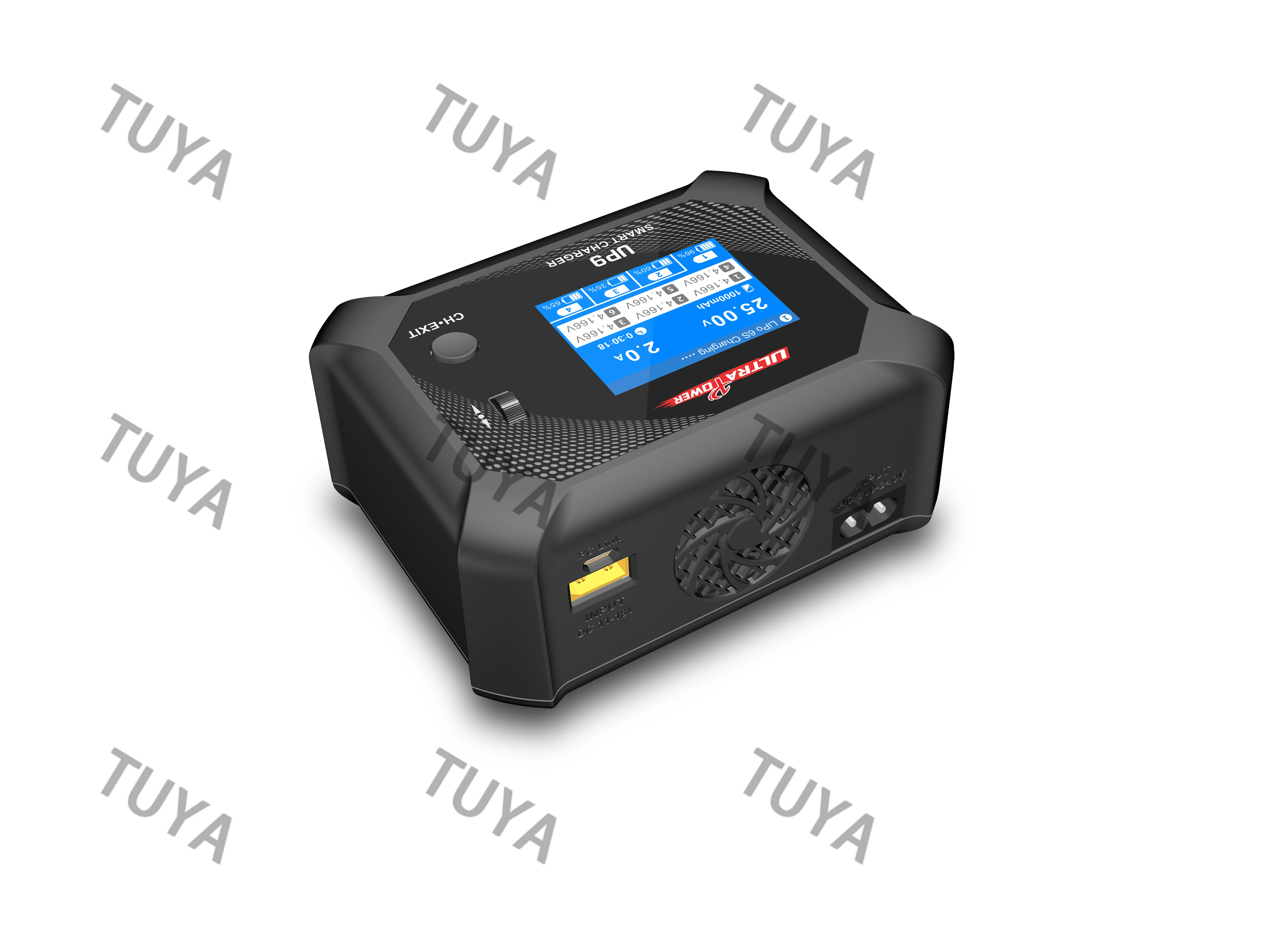 UP9 Smart Blance Charger Discharger AC 100W DC 4X50W 2.4Inch Charger for 1-6S LiPo/LiHV/LiIon/LiFe Battery RC Model