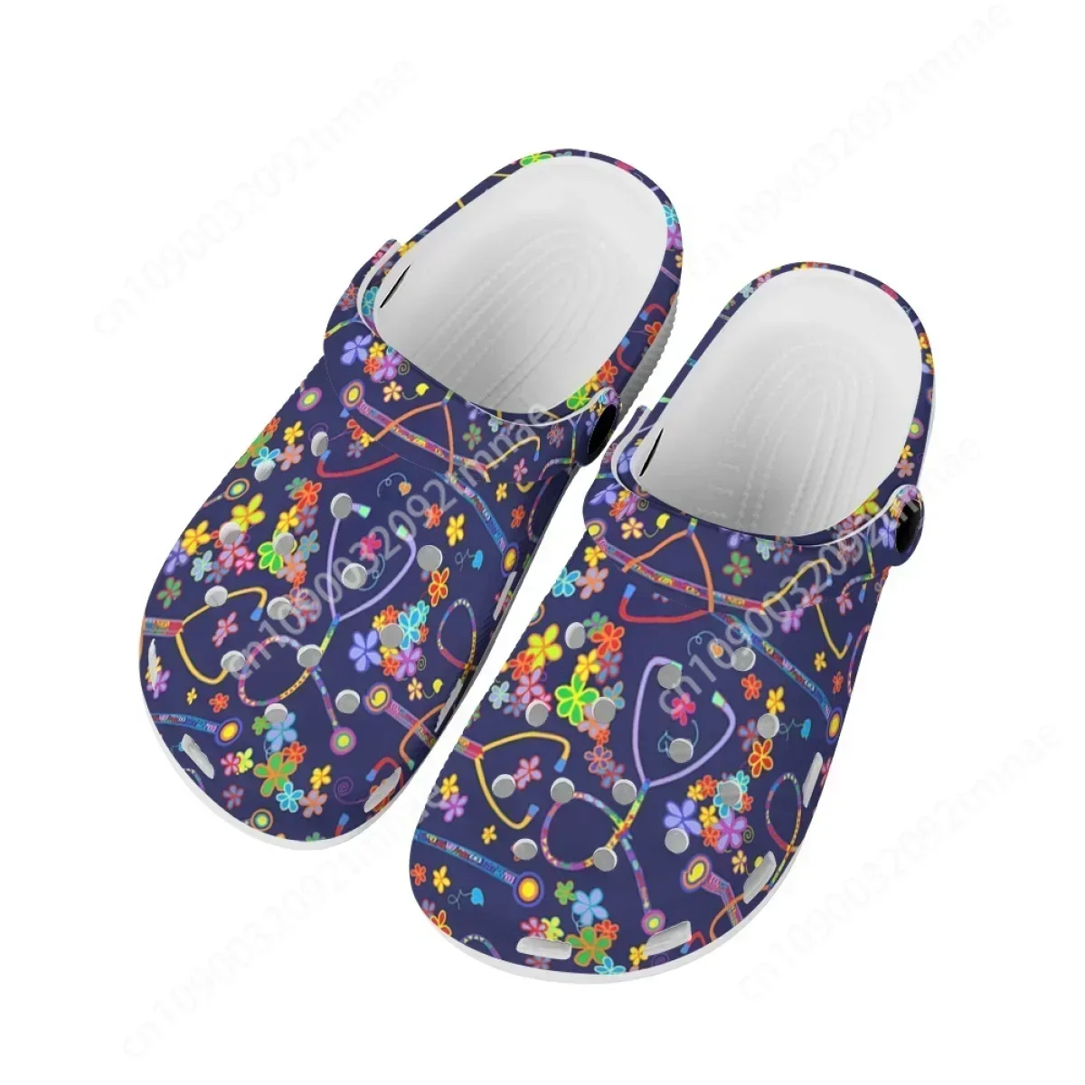 Nursing Clogs Hospital Medical Printed Women Flats Lightweight Bedroom Slippers Outdoor Walking Hole Sandals Gifts Custom