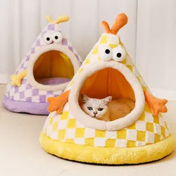 Cartoon Bigeye Monster Pets Nest Deep Sleep Comfortable Detachable Washable Dog House Winter Cat/Dog Home Pet Supplies Cats Home