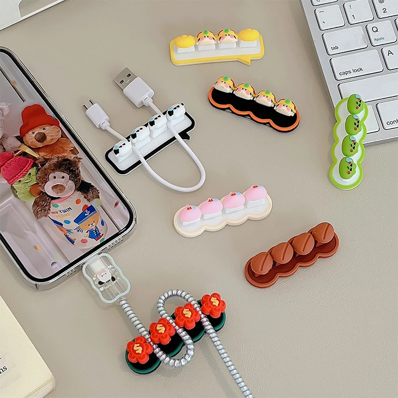 Desktop Cable Organizer Creative Cable Winder Silicone 3-hole Desk Organizer Cable Winder Data Cable Headphone Cable Management