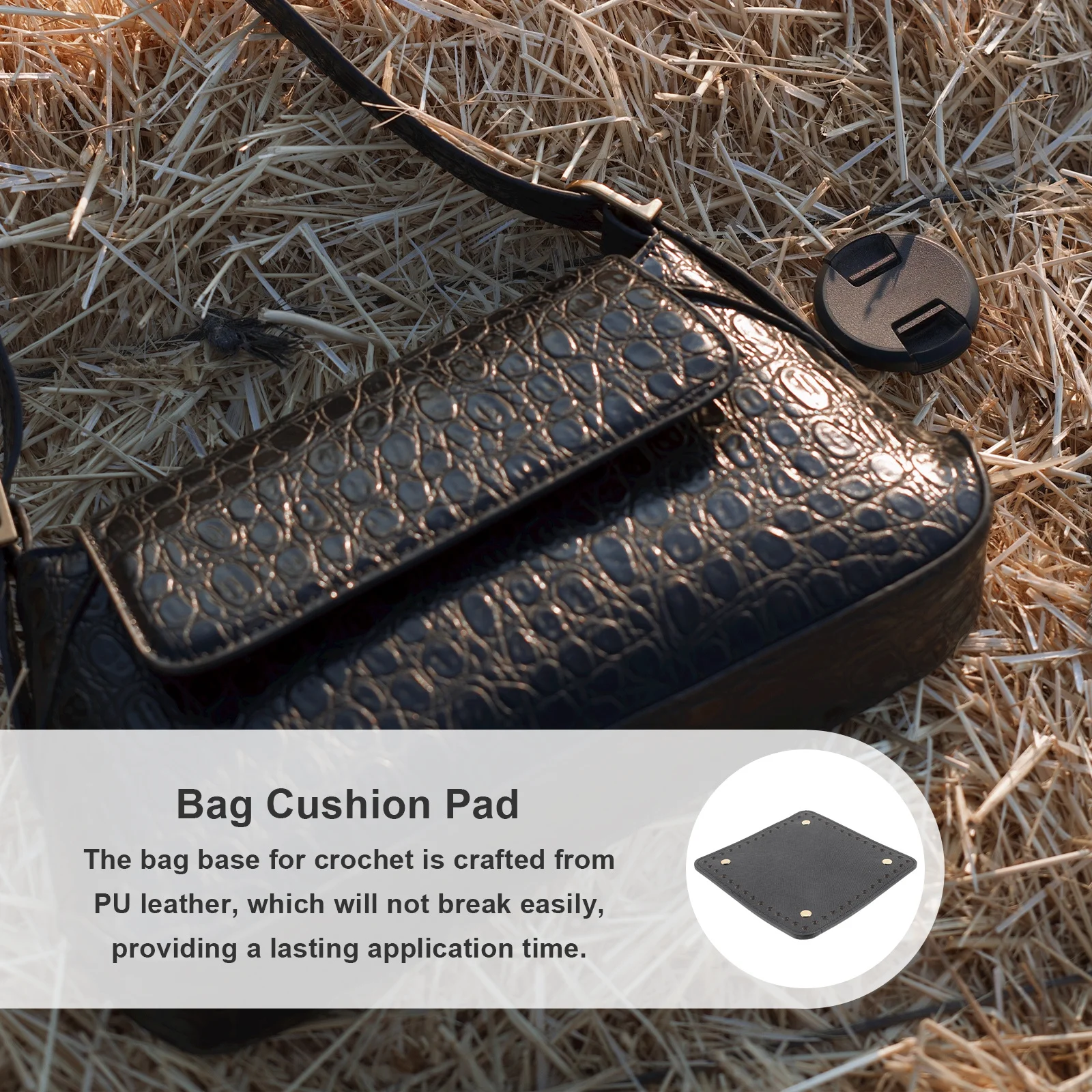 

Bag Bottom Base for Crochet PU DIY Handbag Making Craft Accessory with Pre-Drilled Holes Compatible with Various Yarns