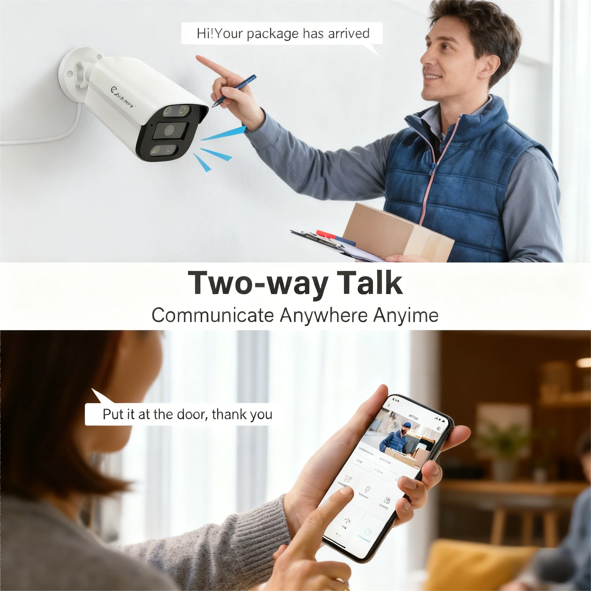 كاميرا Jennov 4K 8MP POE IP الأمن Hikvision متوافقة مع الصوت في الهواء الطلق 2-Way تتبع السيارات أمن الوطن نظام NVR IP66