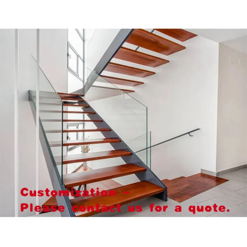 custom.China Modern Interior Staircase with Wooden Steps Indoor Stairs